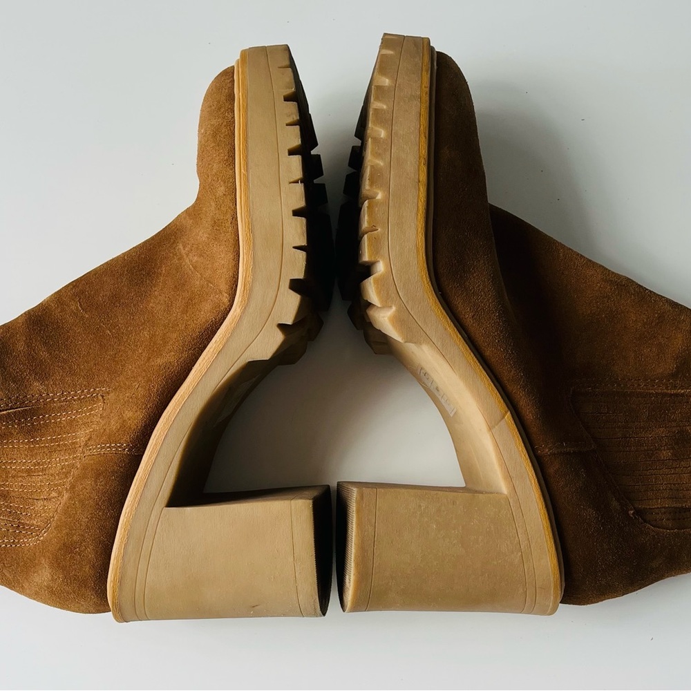 DV by Dolce Vita Tan Suede Platform Chelsea Ankle Boots - Picture 4 of 8